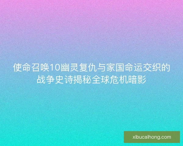 使命召唤10幽灵复仇与家国命运交织的战争史诗揭秘全球危机暗影