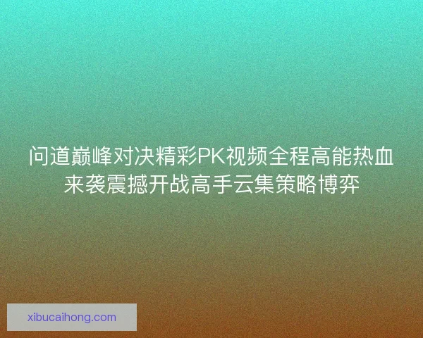 问道巅峰对决精彩PK视频全程高能热血来袭震撼开战高手云集策略博弈